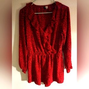 Red Leopard print Blouse